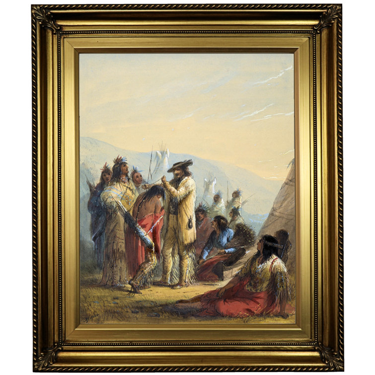 Astoria Grand « présentation to indiens 1858 », reproduction de peinture à l’huile sur toile ...